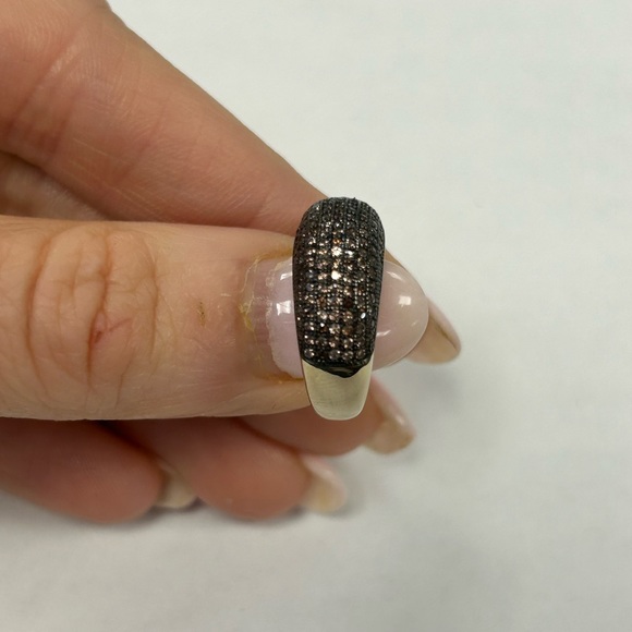 Suzy Levian Yellow Sterling Silver Pave Brown CZ Ring Size NWT - Picture 6 of 8